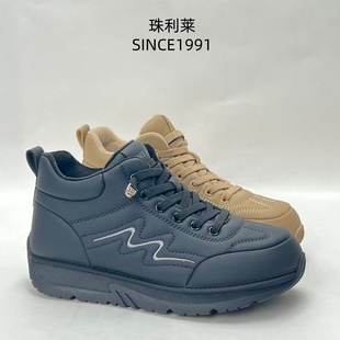 珠利莱2025秋冬季新款真皮复古系带百搭英伦时尚高帮休闲鞋女鞋