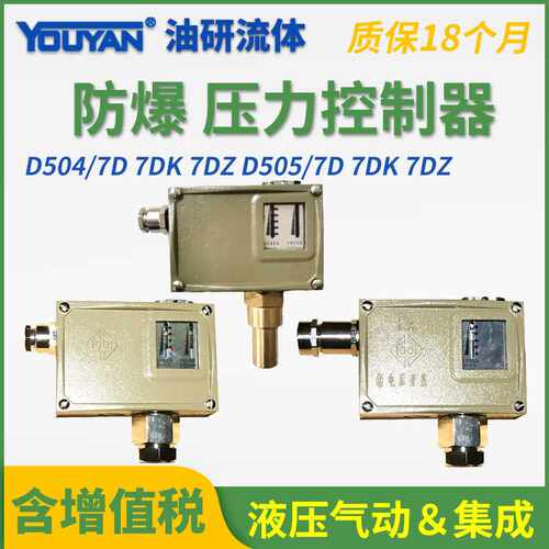 防爆型压力控制器D504/7DK/Z切换差不可调D505/7D双触点压力开关