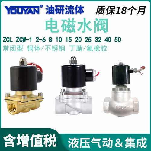 ZCW-1P-DN25电磁阀1/2寸3/4/6分ZCL-1-15高压2P-DN20 32 40 50 10