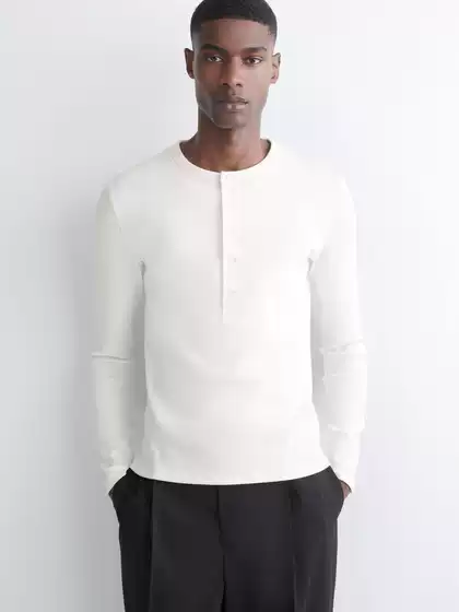 C*S Men's Slim Fit Cotton Blend Long Sleeve Henley Collar T-Shirt 2026 Spring New Arrival 1333150001