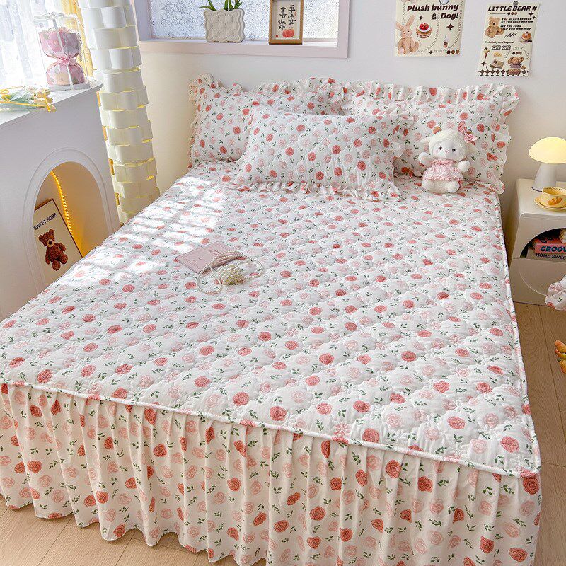 韩式公主风床裙单件夹棉床围裙带裙边床罩款床单四季通用花边床盖,床上用品,床裙,淘宝优惠券,粉丝福利购,淘宝优惠卷