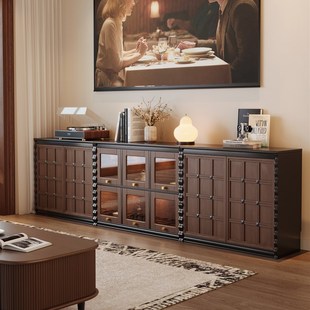 棋牌柜法国中世纪落地式电视柜组合客厅新型实木模块展示柜骨架线