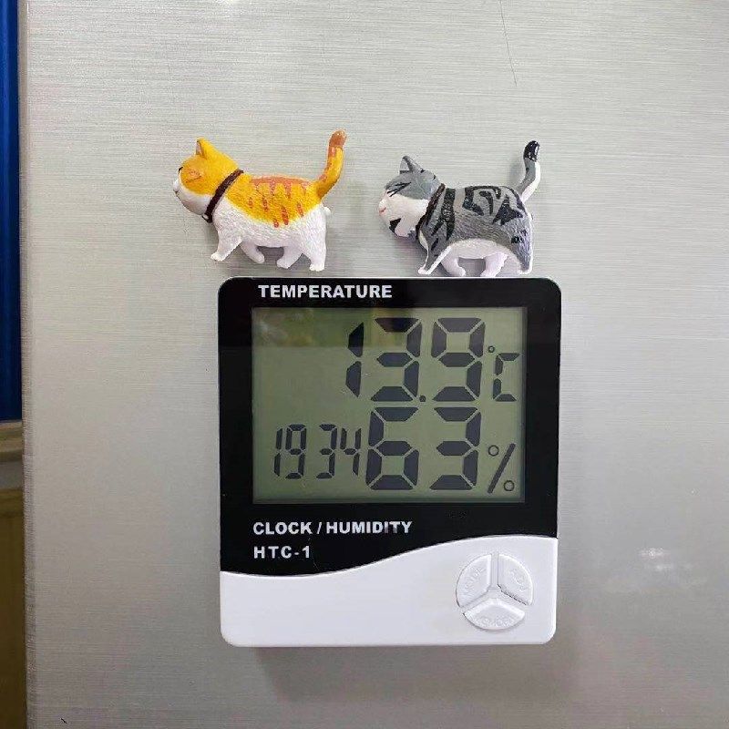 可爱个性创意白色温度湿度计钟表贴闹钟现简约装饰磁贴,家居饰品,冰箱贴,淘宝优惠券,粉丝福利购,淘宝优惠卷