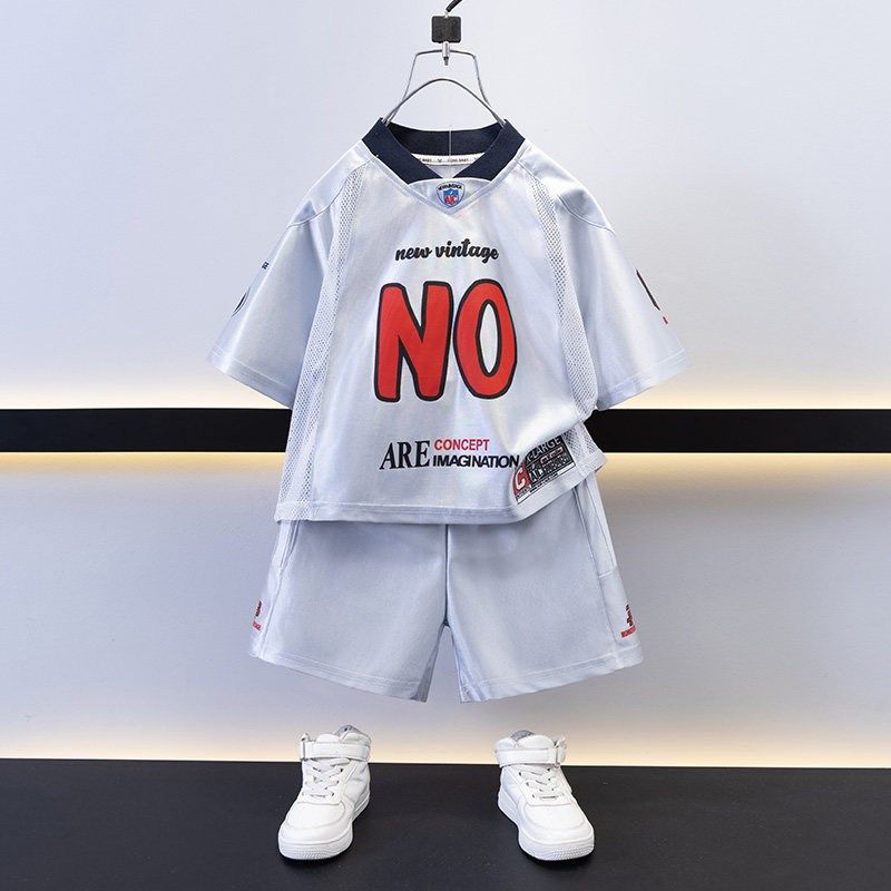 男童夏装短袖运动套装儿童装洋气篮球服短裤两件套中童速干衣服潮
