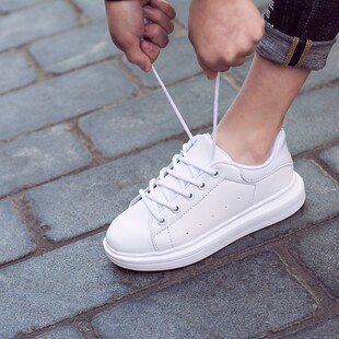 白色春季小学生儿童鞋子男孩系鞋带小白鞋轻便男童女孩表演白波鞋