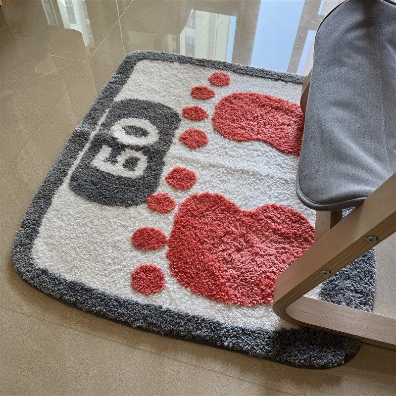 卡通脚丫体重秤方形柔软地垫家用沙发椅入户门柔软植绒脚垫床边毯,居家布艺,转椅地垫,淘宝优惠券,粉丝福利购,淘宝优惠卷