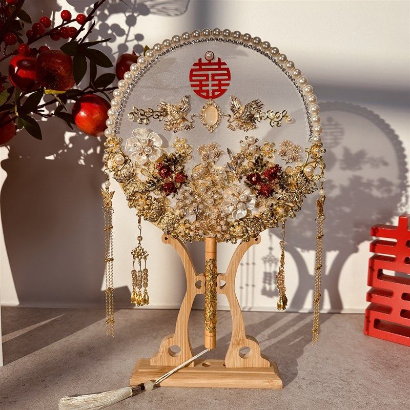 团扇结婚新娘中式喜扇禾婚礼手工y材料成品出嫁扇子,家居饰品,工艺扇/团扇/喜扇/折扇,淘宝优惠券,粉丝福利购,淘宝优惠卷