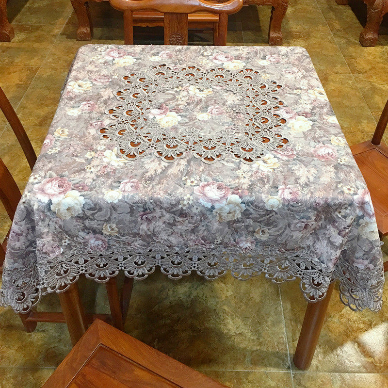 方桌布正方形家用欧式蕾丝布艺茶几桌布餐桌布奢华长方圆形新中式,居家布艺,桌布,淘宝优惠券,粉丝福利购,淘宝优惠卷