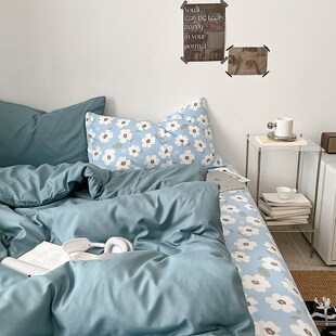 ns混搭复古碎洗棉床品床单人被罩床笠床上