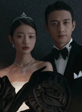 锆石项链锆石耳环套装奢华气质新娘伴娘高贵深V婚纱礼服配饰旅拍