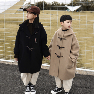 UL双面羊绒羊毛呢大衣秋冬季新款女宝宝女童男童外套儿童大童小童