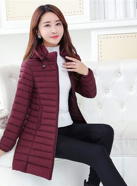 棉袄女中长款中老年人轻薄款羽绒棉服棉衣工装中年人妈妈冬装外套