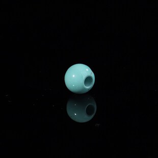 原矿绿松石散珠高瓷蓝5号直径7.3mm对孔6.6mm单珠大孔珠孔径2.5mm