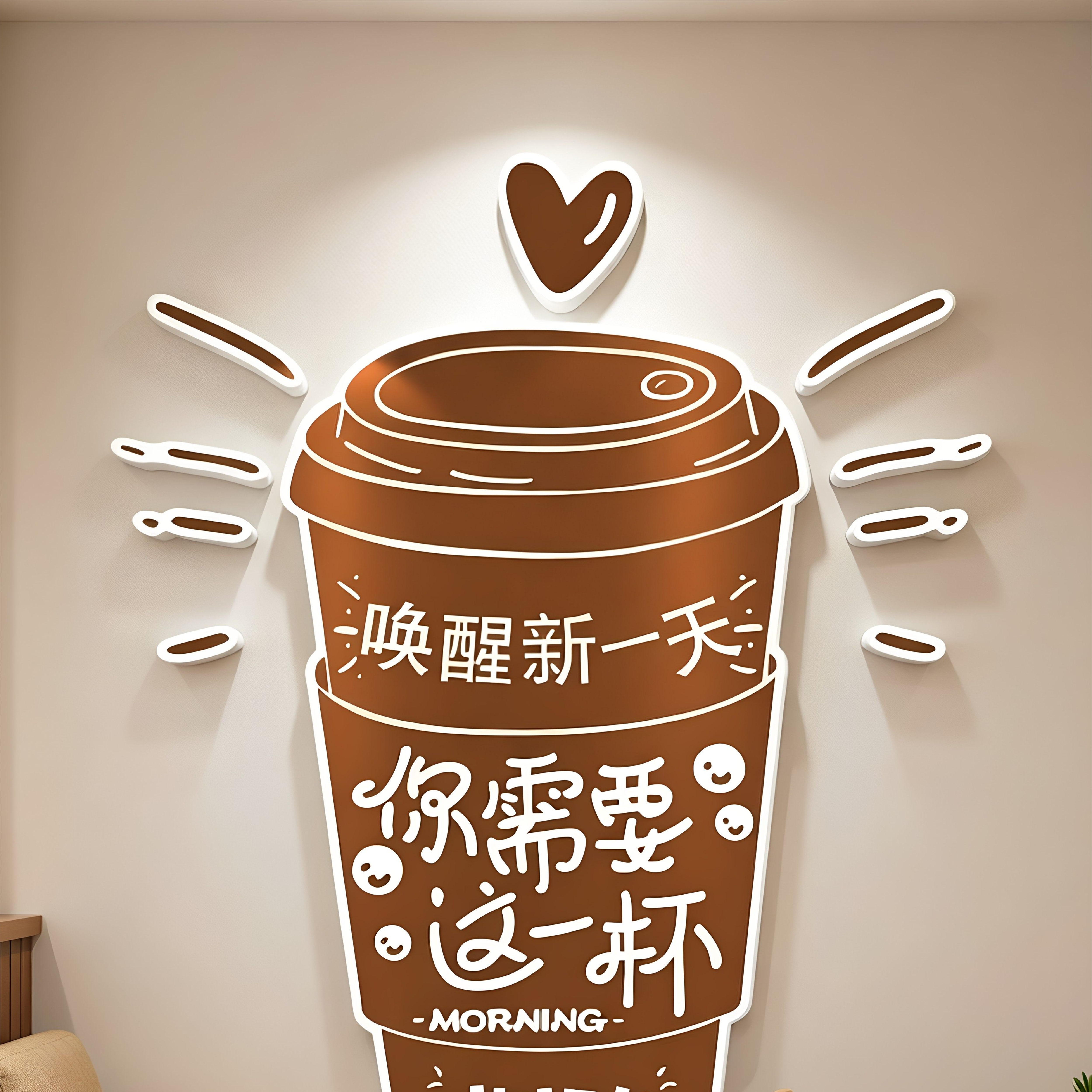 咖啡店氛围布置咖啡厅馆角网红打卡糖水奶茶店门口墙壁装饰背景墙