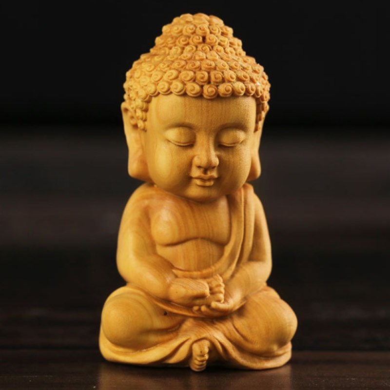 爆款黄杨木雕Q版小手把件文玩摆件创意礼品汽车装饰品