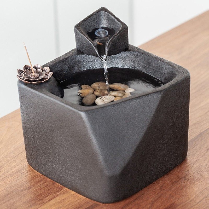 陶瓷流水器家居装饰摆件桌面招财创意客厅水景鱼缸喷泉礼品,家居饰品,装饰摆件,淘宝优惠券,粉丝福利购,淘宝优惠卷