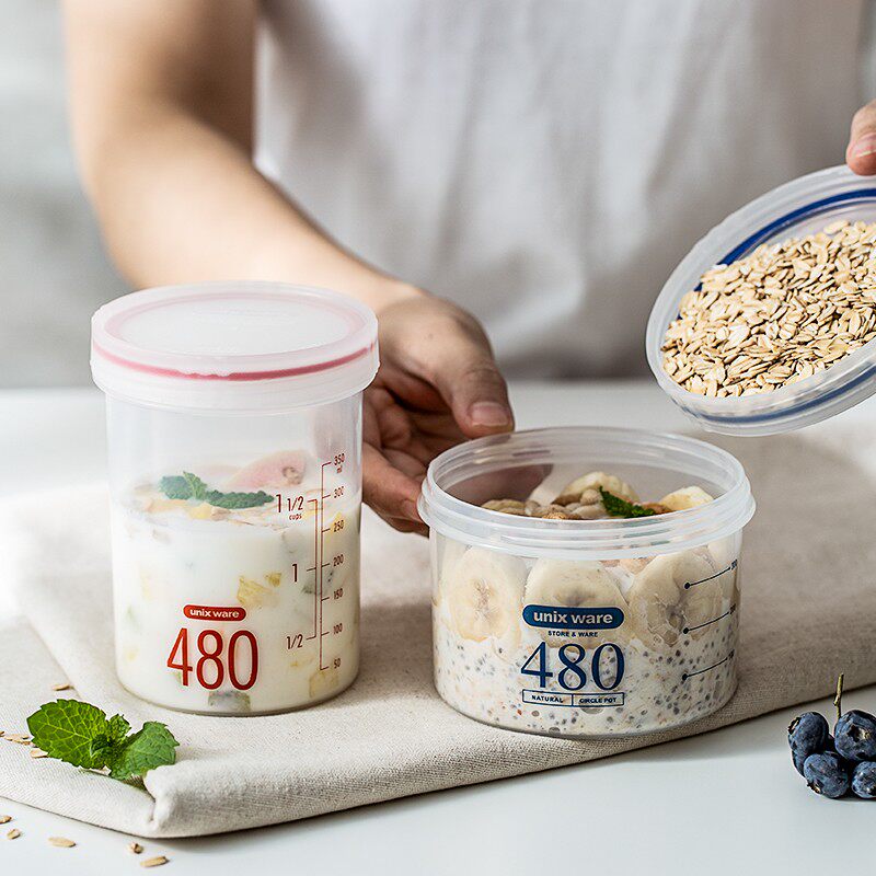 ASVE隔夜燕麦杯早餐杯带盖酸奶杯抗菌保鲜密封罐