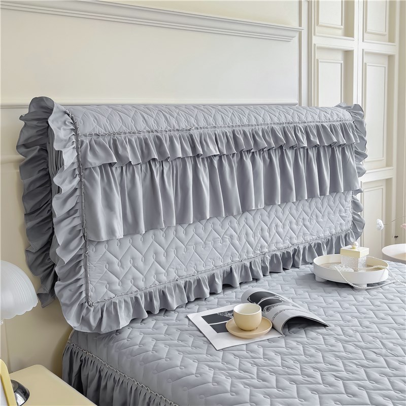 纯色夹棉公主全包床头套罩木床皮床软包床头罩子弹力防尘保护遮丑