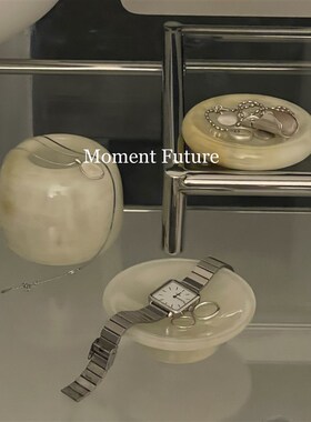 设计玉en Fuu中然o石饰品收纳大理石首饰碟摆件天古风