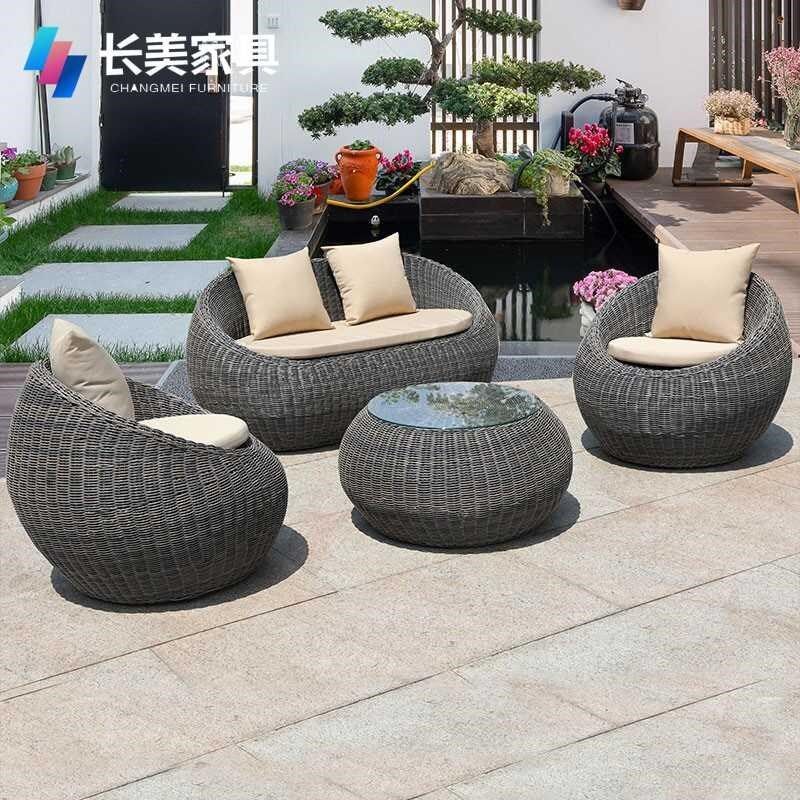 户外藤沙发三件套庭院阳台藤椅茶几组合别墅民宿室外圆藤藤编家具,住宅家具,户外沙发,淘宝优惠券,粉丝福利购,淘宝优惠卷