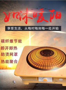 取暖器烤火炉电火盆方形暖脚办公室 家用宿舍木质暖脚器神器节能
