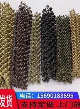 速发不锈钢金属编织装饰网幕墙隔断酒店屏风钢丝网帘吊顶菱形孔格