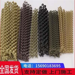 速发不锈钢金属编织装饰网幕墙隔断酒店屏风钢丝网帘吊顶菱形孔格