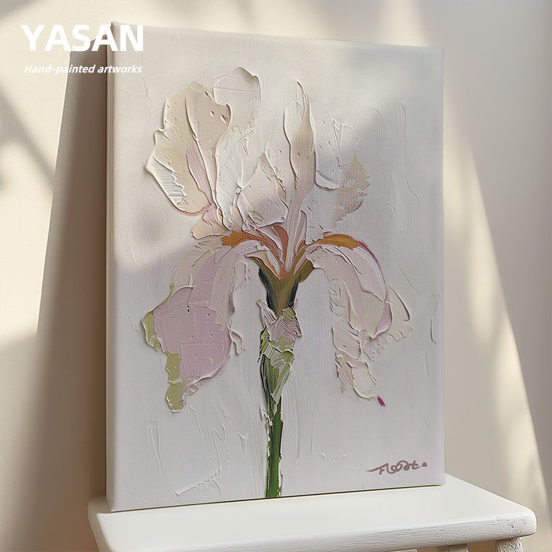 YASAN 关式手绘花卉油画小大客厅玄法竖版挂画众幅走廊肌理落地画
