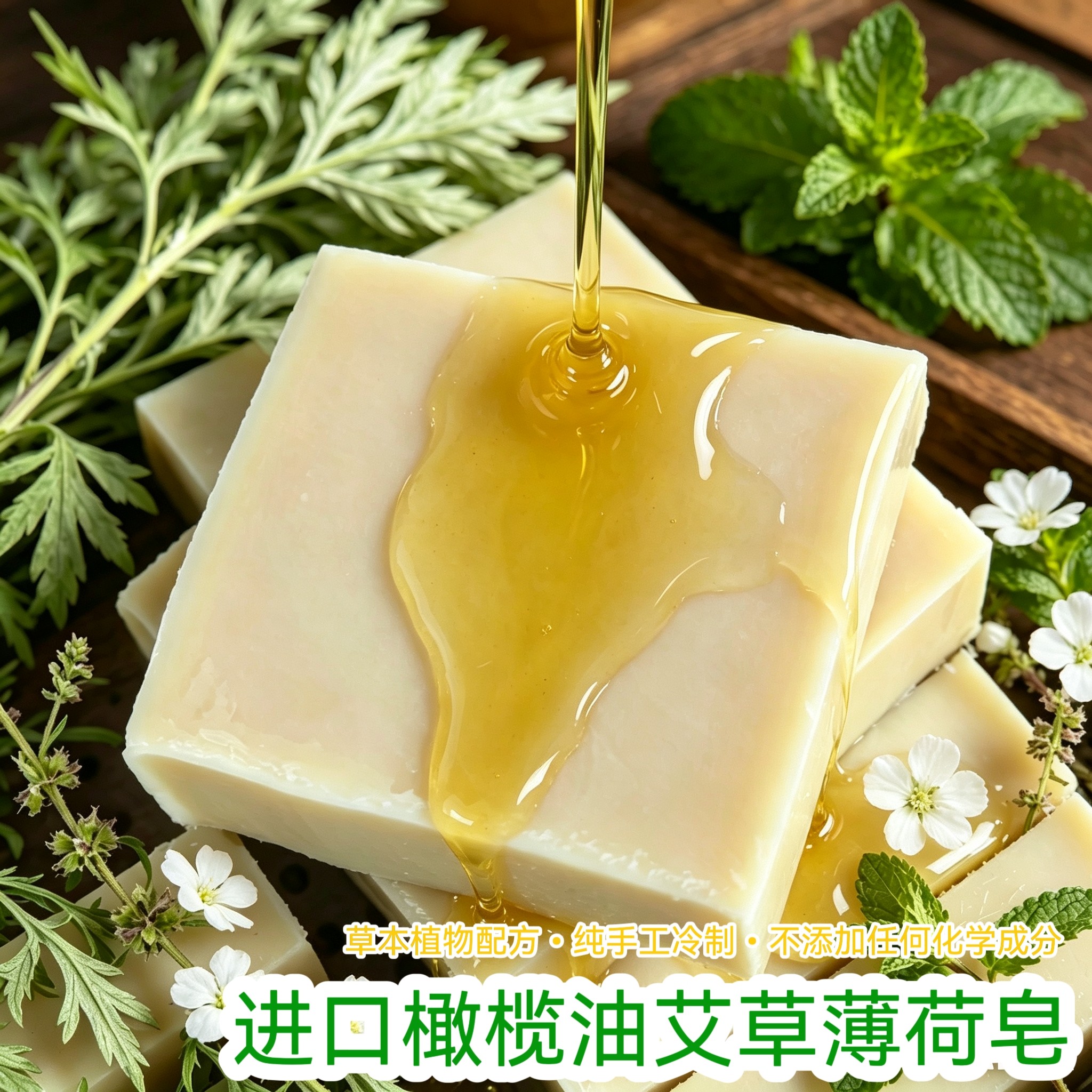 天然艾草香皂洁面皂买3送1发4块