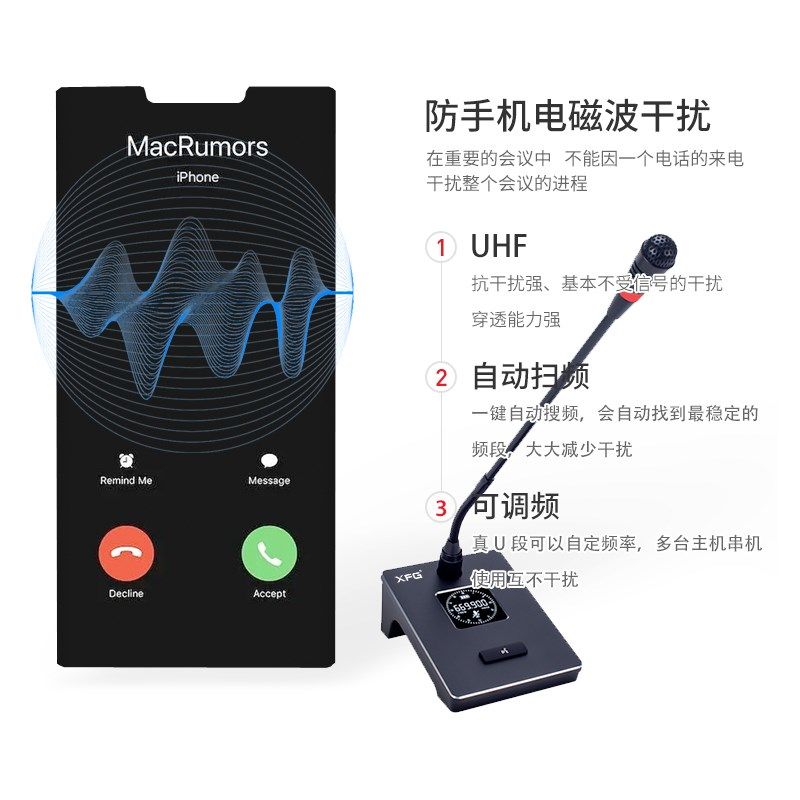 专业无线会议话筒麦克风咪座一拖四一拖二长鹅颈方管手持领夹头戴