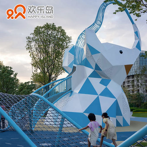 大象造型儿童滑梯小区游乐设备景区IP主题规划公园无动力乐园设计