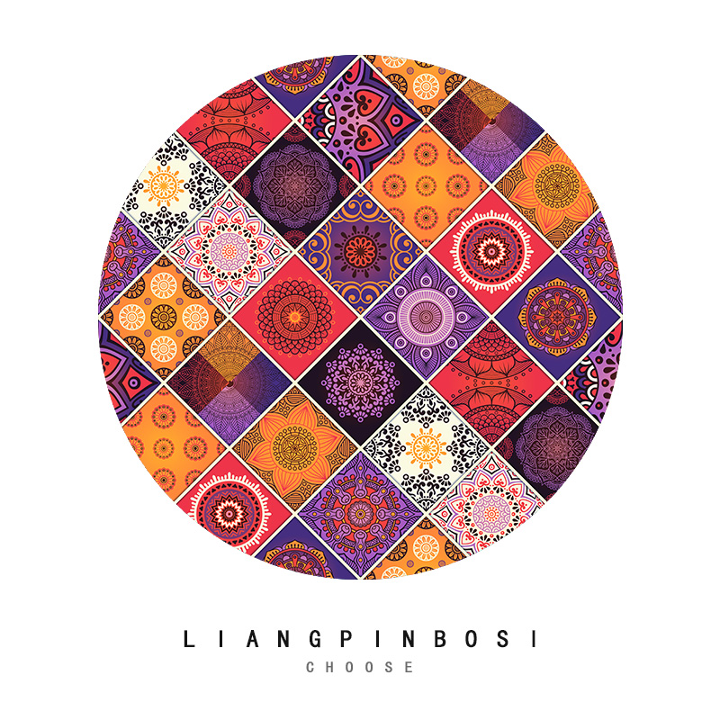 复古圆形客厅茶几民族风曼陀罗吊篮垫转椅地垫宠物垫耐脏