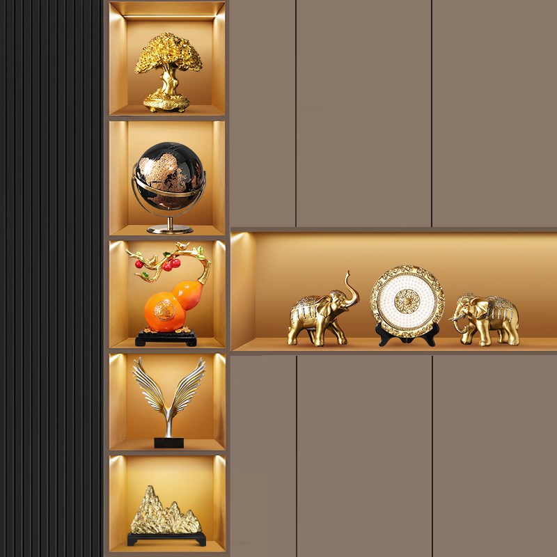 现简约高端大气上档次摆件轻奢高档客厅电视柜套装