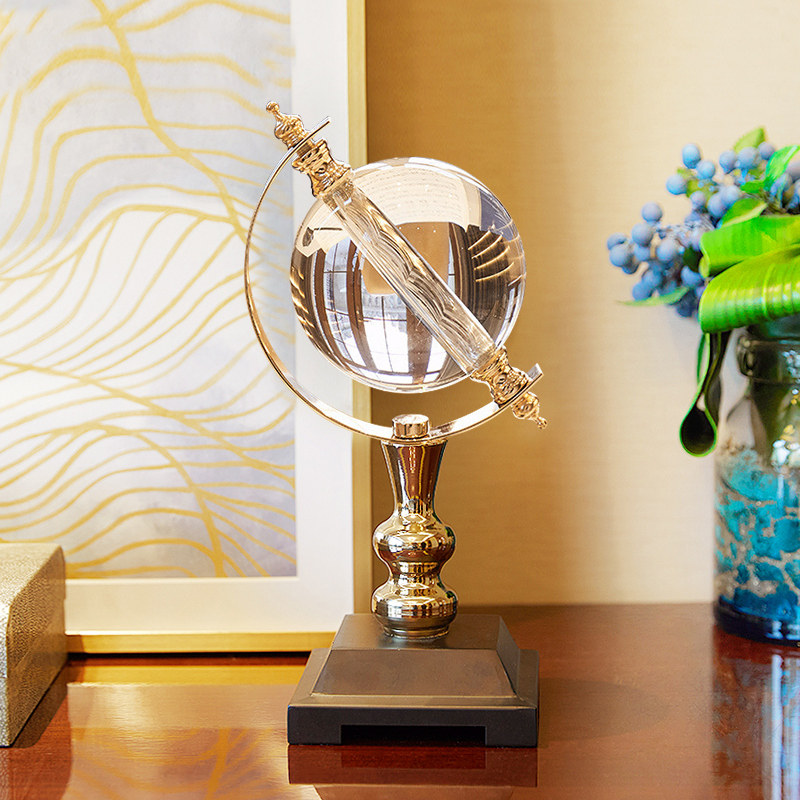 欧式地球仪摆件客厅轻奢风家居书房办公桌面装饰品