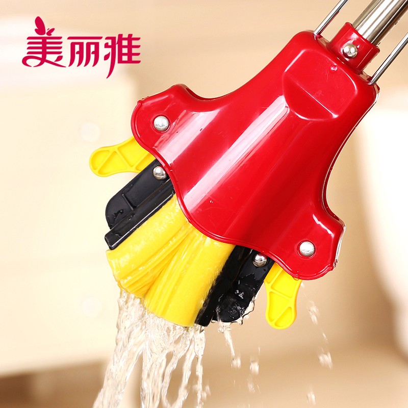 雅合家欢海绵吸水拖把免手洗挤水对折胶棉拖把地拖