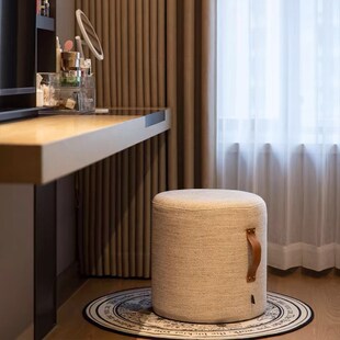 轻奢卧室梳妆凳现简约提手圆墩子矮凳客厅沙发凳子换鞋凳