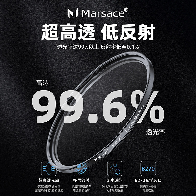 马小路Marsace TCF01保护镜 0.1%低反99.6%高透 替代UV 滤镜