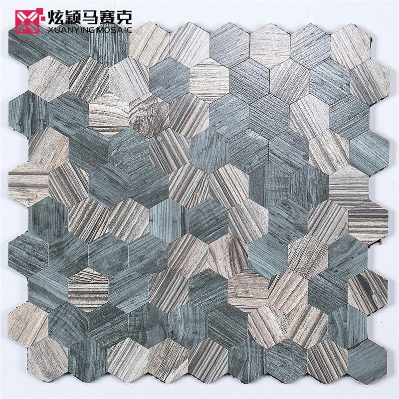 金属防潮防水文化砖自粘瓷砖背景墙厨房卫生间木纹马赛克墙贴