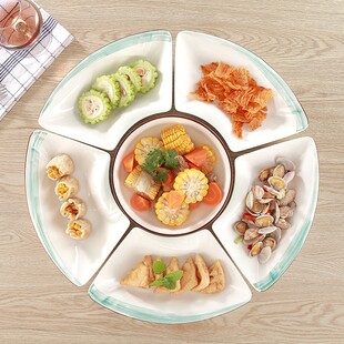 拼盘家用海鲜拼盘餐具水果拼子盘盘中式创意餐具组合摆盘菜盘