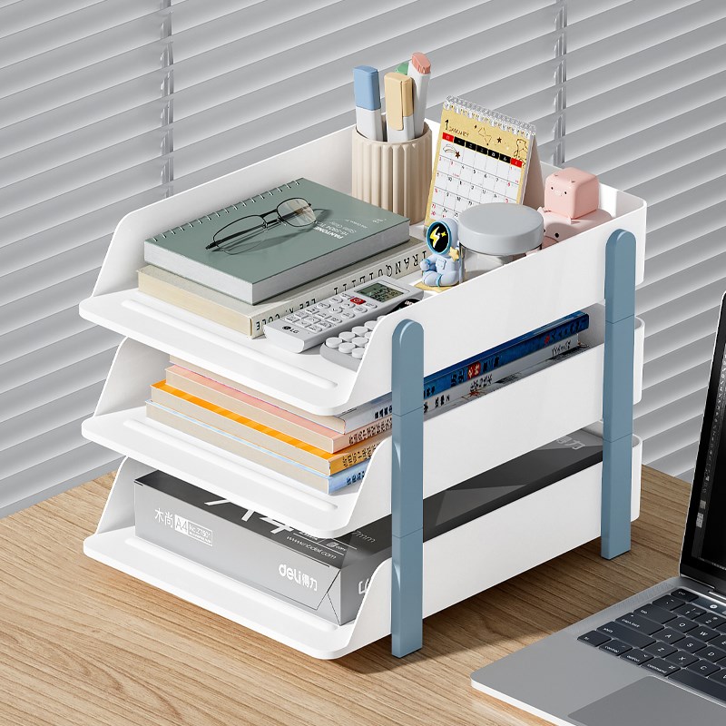 桌面文件收纳架资料多分层文件夹档案收纳盒框书架