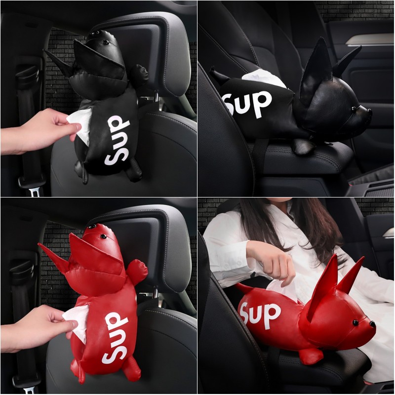 汽车用品抽纸盒创意可爱车载座椅背挂式纸巾盒车内扶手箱餐巾套