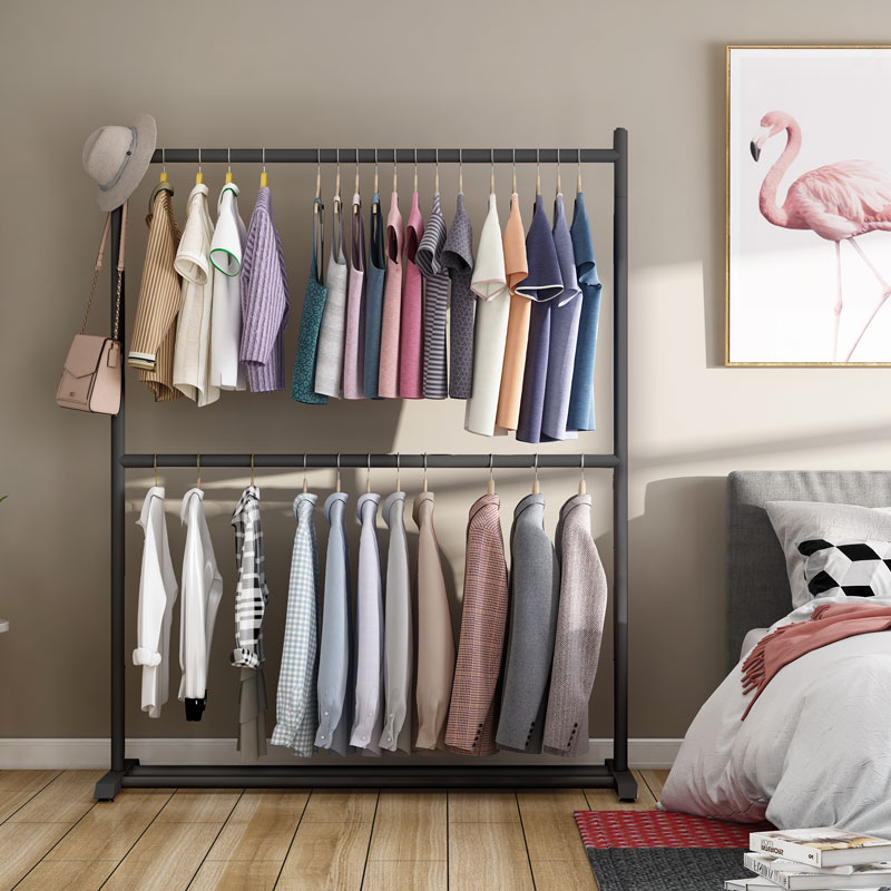 多层衣架落地卧室家用挂架子网红晾衣架省空间简易收纳