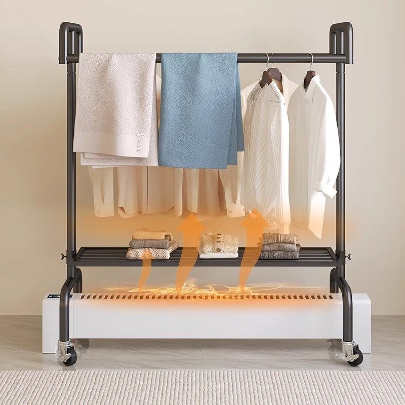 踢脚线烘衣架专用晾衣架落地卧室贴脚线挂衣烘干电暖气片架