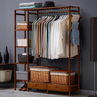 简易布衣柜结实耐用钢管加粗加固儿童网红全钢木架组合加厚