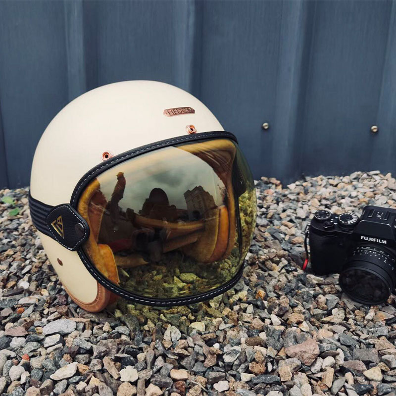 摩托车护目镜复古机车骑行全盔风镜半盔防风遮阳泡泡镜片