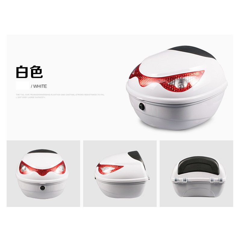 电动车后备箱全白黑红蓝银粉色尾箱摩托车全身部烤漆车箱子