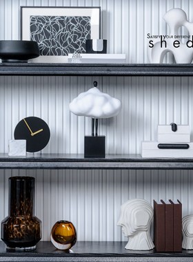 现简约样板房书房书柜家居展厅样柜软装饰品花瓶首饰盒假山摆件