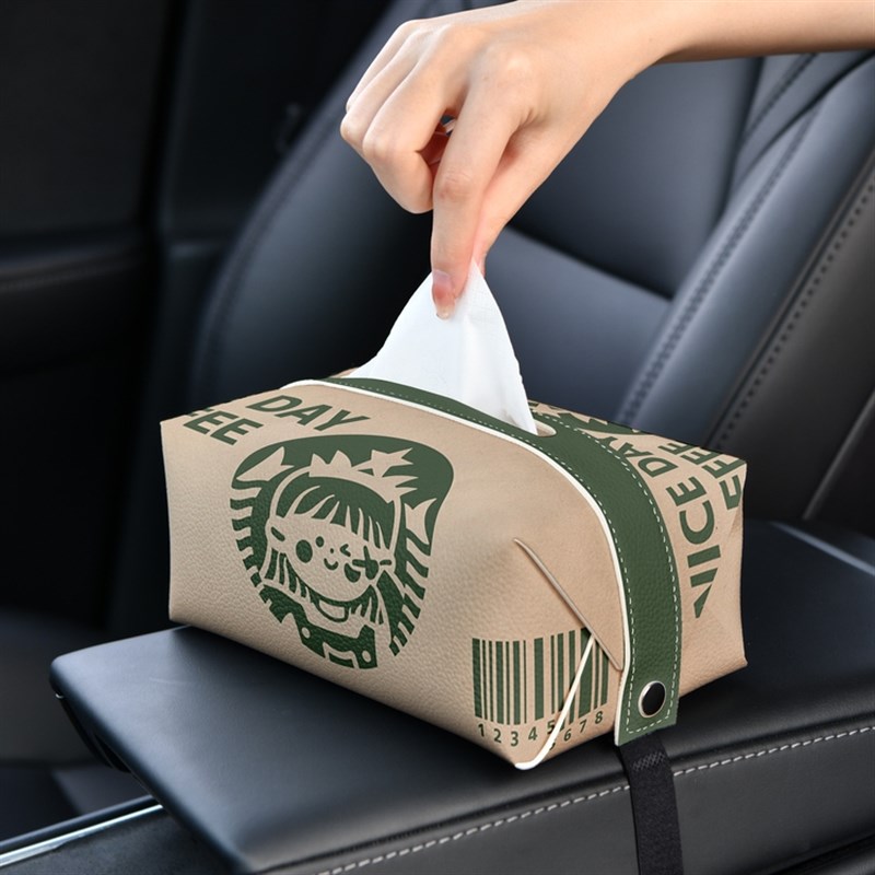 超萌少女 车载纸巾盒创意车内抽纸盒汽车纸巾包扶手箱纸抽盒车用