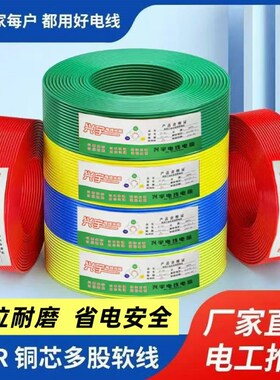 家用多股电线国标BVB芯.5.56平方电缆家装单芯电线