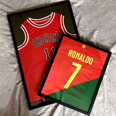 球衣装裱相框足球收藏展示框挂墙签名球衣框实木